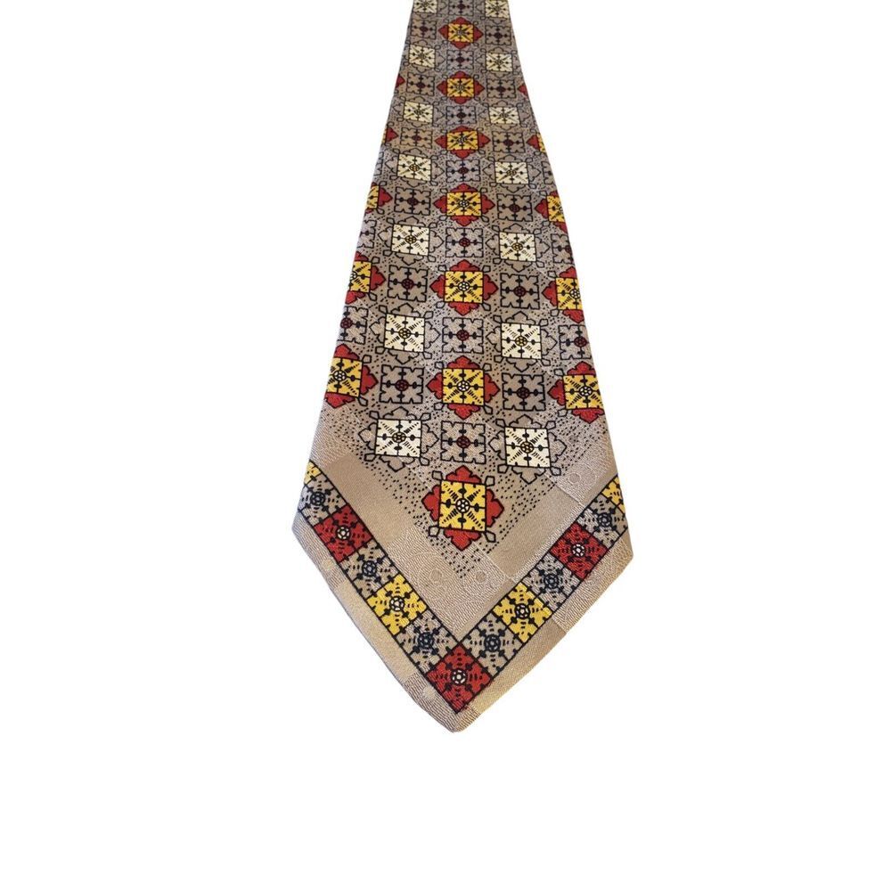 Vintage Haband 'Border Fantasy'  Geometric Design Men's Neck‎ Tie Businesscore